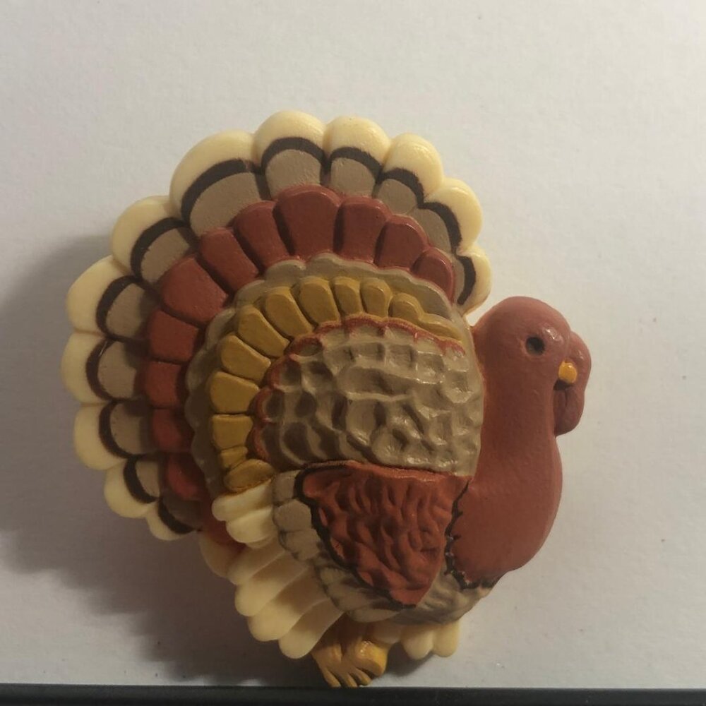Vintage Hallmark Lapel Pin Thanksgiving Turkey Fall Autumn Holiday Brooch